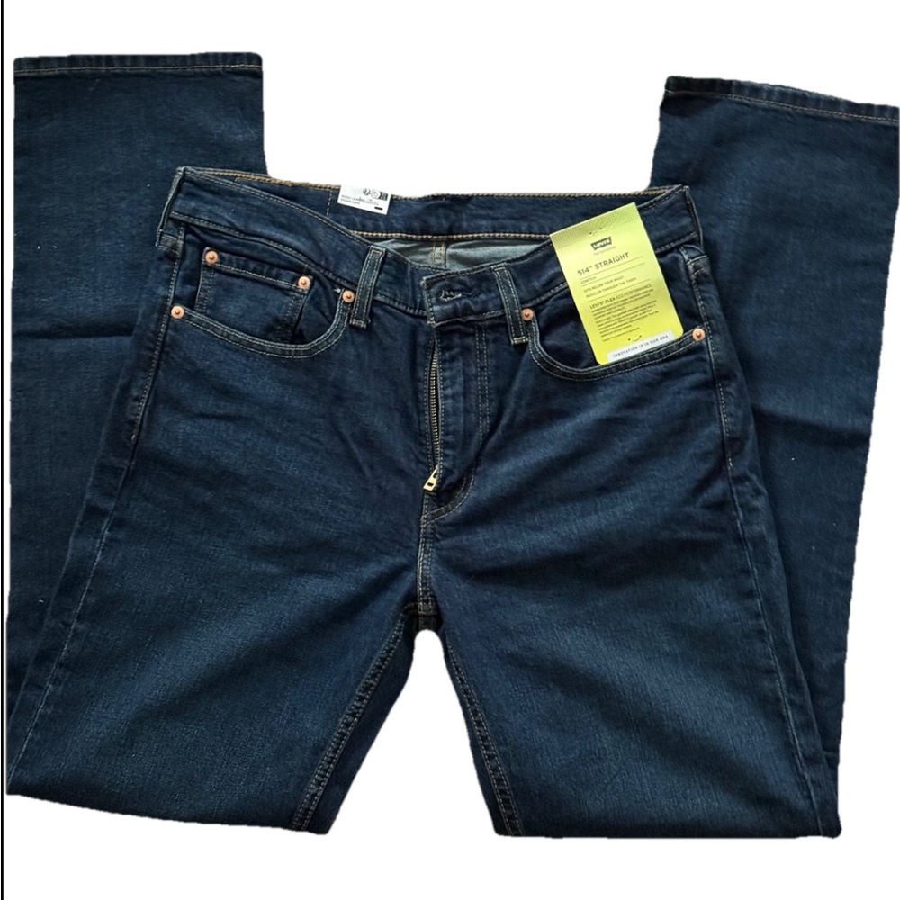 Men's Levi's 514 Straight Dark Stretch Denim Jeans 32x32,  NWT